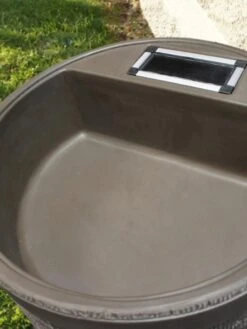 Round Rain Barrel With Planter, 35 Gallons 11 Round Rain Barrel With Planter, 35 Gallons -Gardening Supplies Store 8612856WALNT 02V tif