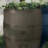 Round Rain Barrel With Planter, 35 Gallons -Gardening Supplies Store 8612856WALNT 05V tif