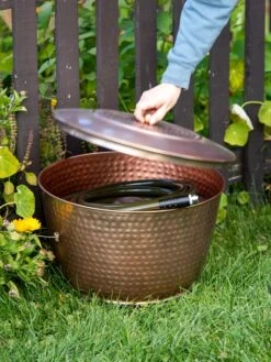 Hammered Copper Hose Pot With Lid 14 Hammered Copper Hose Pot With Lid -Gardening Supplies Store 8613311 0010