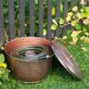 Hammered Copper Hose Pot With Lid 2 Hammered Copper Hose Pot With Lid -Gardening Supplies Store 8613311 0102 hammered copper hose pot with lid
